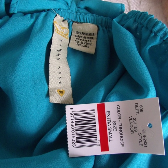 NWT Dizzy Love Turquoise Top - X Small - Picture 5 of 6